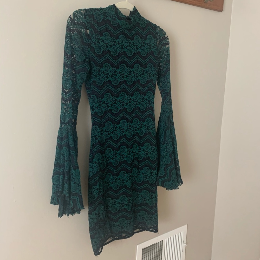 Aqua Lace Bodycon Dress